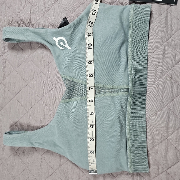 Peloton NWT Green-Gray Mineral Wash Rib Insert Sport Top Bra Sz M - Picture 5 of 8
